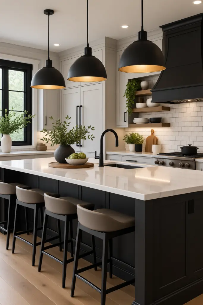 Modern Black-and-White Kitchen Retreat
