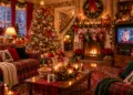 90s Christmas Aesthetic - 30 Cozy Magical Holiday Decorating Ideas 25 Nostalgic Christmas Living Room