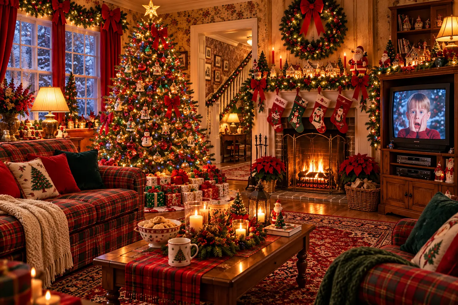 90s Christmas Aesthetic - 30 Cozy Magical Holiday Decorating Ideas 1 Nostalgic Christmas Living Room