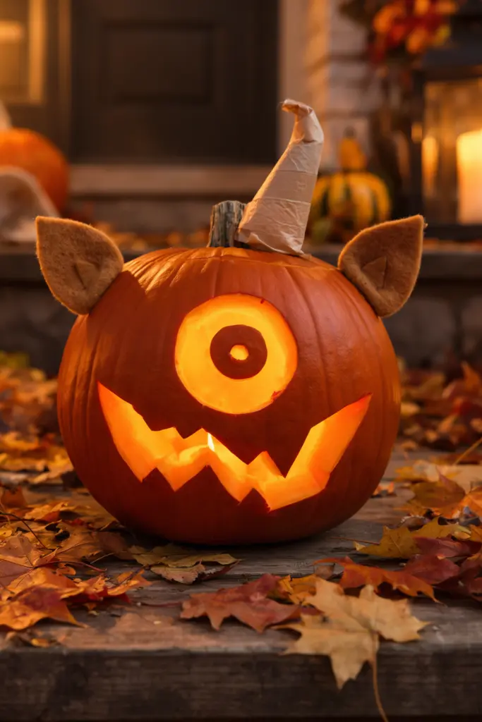 40+ Easy Pumpkin Carving Ideas for Fall & Holidays 5 One-Eyed Monster Pumpkin Carving