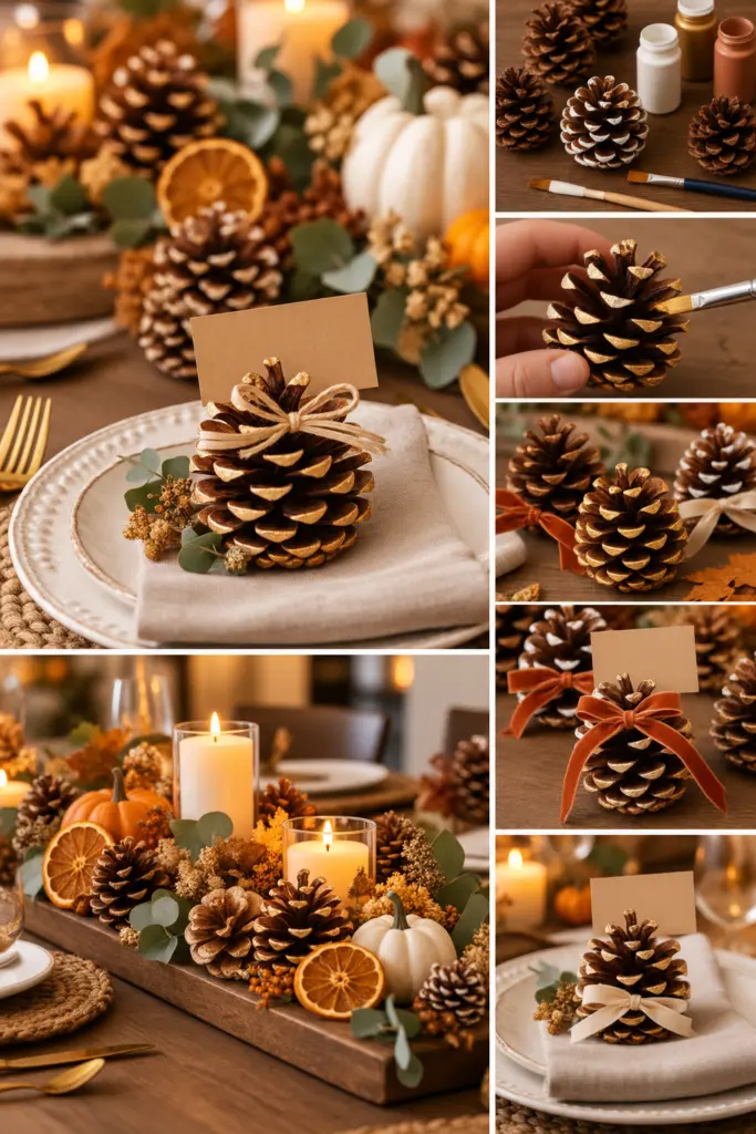 Pinecone Thanksgiving Table Decorations