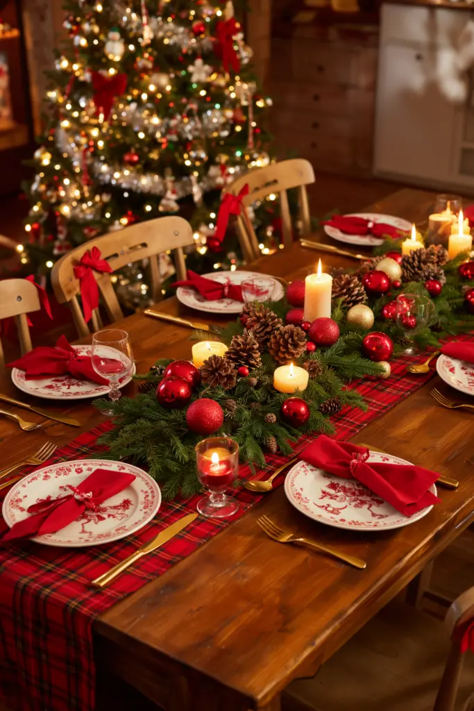 90s Christmas Aesthetic - 30 Cozy Magical Holiday Decorating Ideas 17 Christmas Table decor