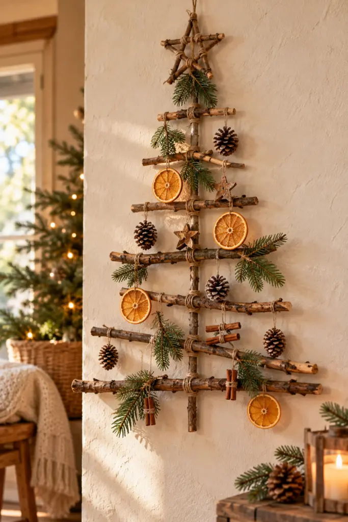17 Easy DIY Christmas Crafts Using Natural Materials 7 Rustic Twig Christmas Tree