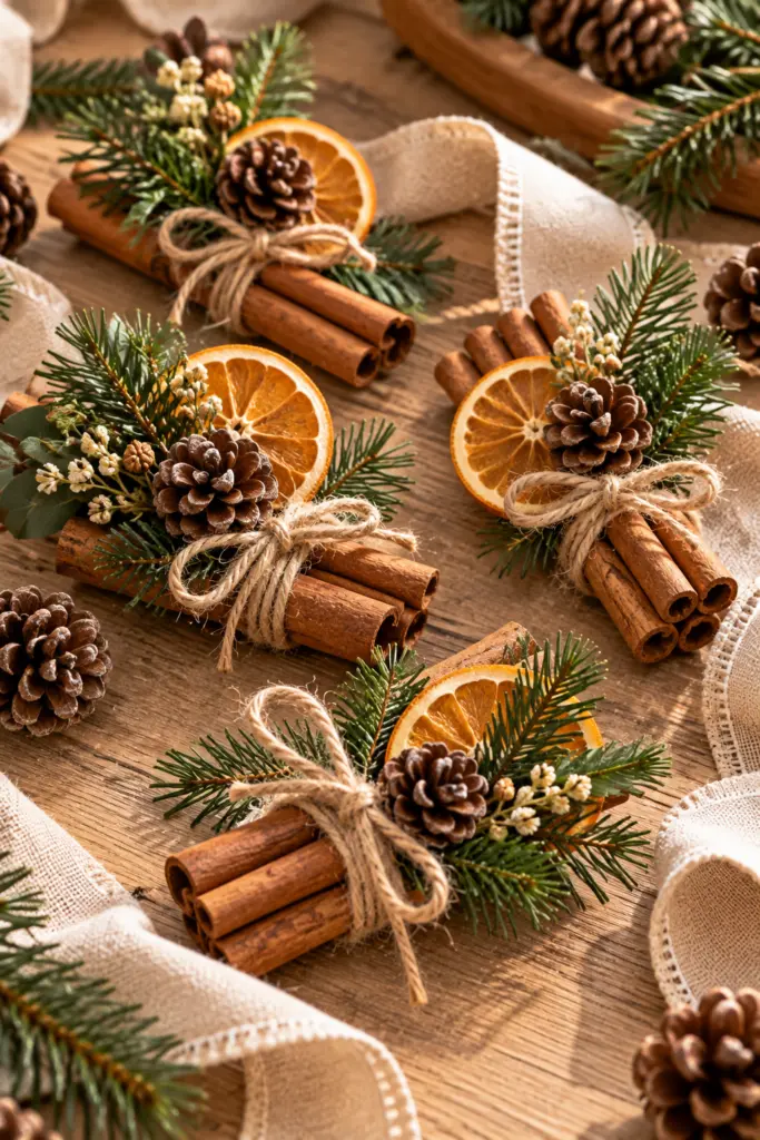 17 Easy DIY Christmas Crafts Using Natural Materials 17 Pinecone and Cinnamon Bundles