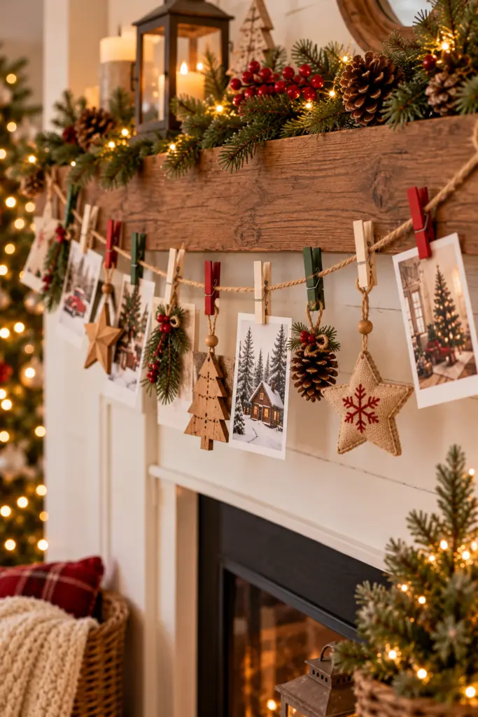 25+ Rustic Wood Christmas Crafts for a Cozy Farmhouse Christmas Decor 10 Wooden Clothespin Christmas Garland