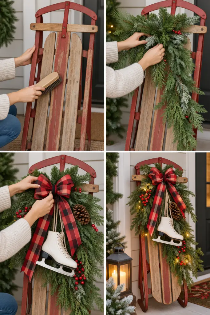 25+ Christmas Sled Decoration Ideas & Photos 16 DIY Christmas Sled Decoration Tutorial