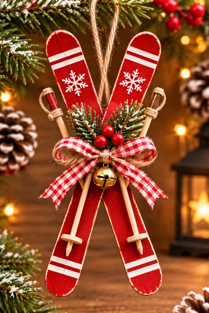 30+ Easy Christmas Crafts with Popsicle Sticks For Adults & Kids 10 Popsicle Stick Skis