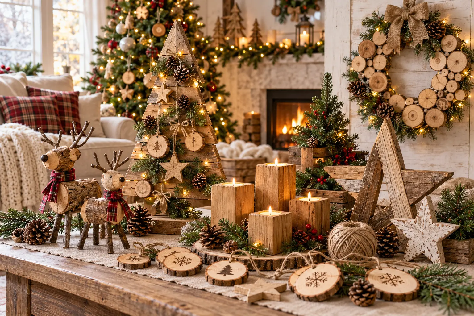 25+ Rustic Wood Christmas Crafts for a Cozy Farmhouse Christmas Decor 1 25+ Rustic Wood Christmas Crafts for a Cozy Farmhouse Christmas Home Decor
