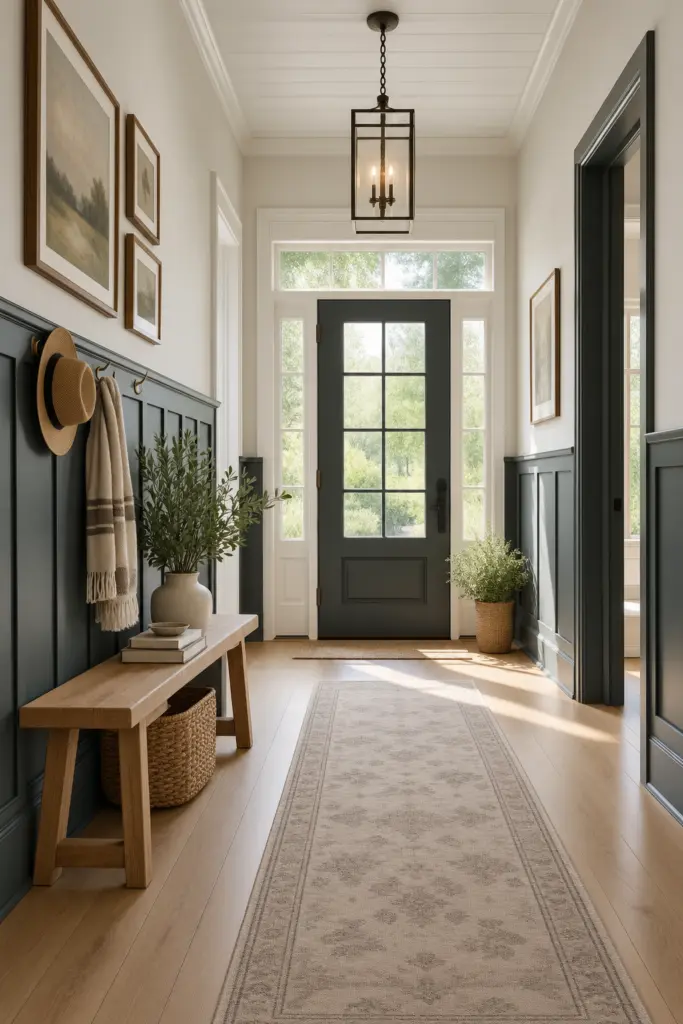 25+ Modern Wainscoting Entryway Ideas & Inspo 7 Two-Tone Wainscoting Entryway