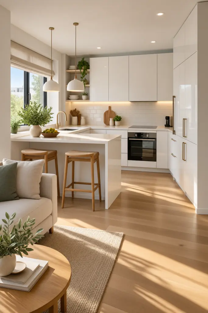 30 Beautiful Open Kitchen Designs Ideas & Inspirations 11 Small Open Kitchen With a Peninsula