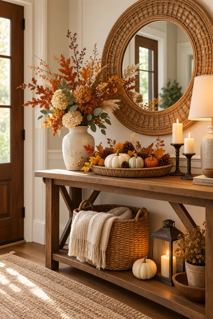 Natural Fall Decor Entryway