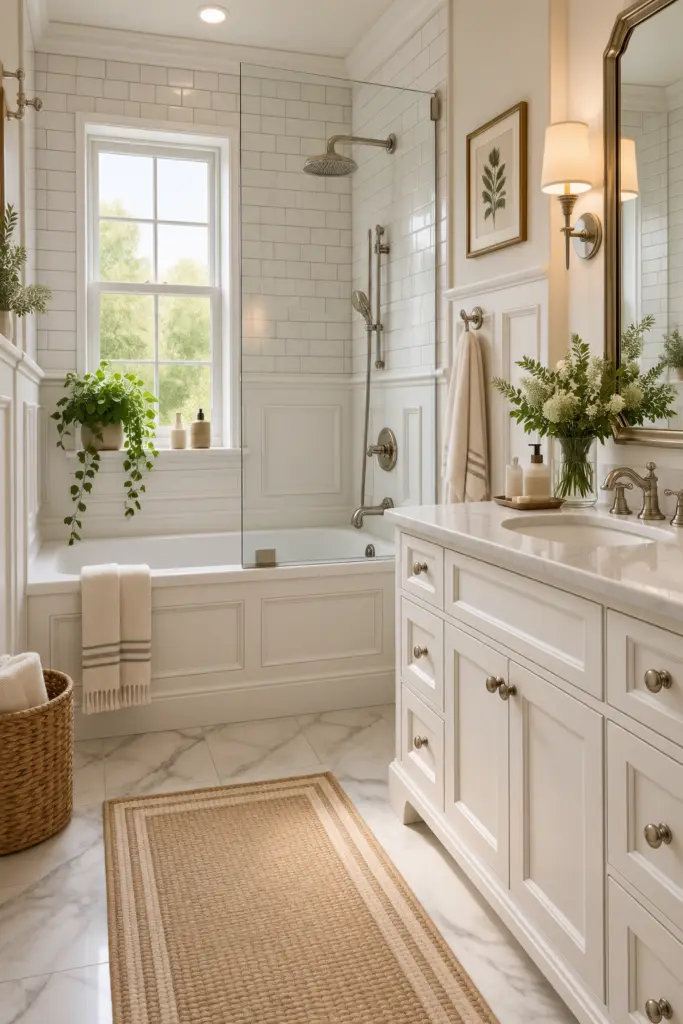 21 Best Wainscoting Bathroom Ideas & Inspo 9 White Wainscoting With Subway Tile